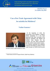 Can a Free Trade Agreement with China be suitable for Moldova?